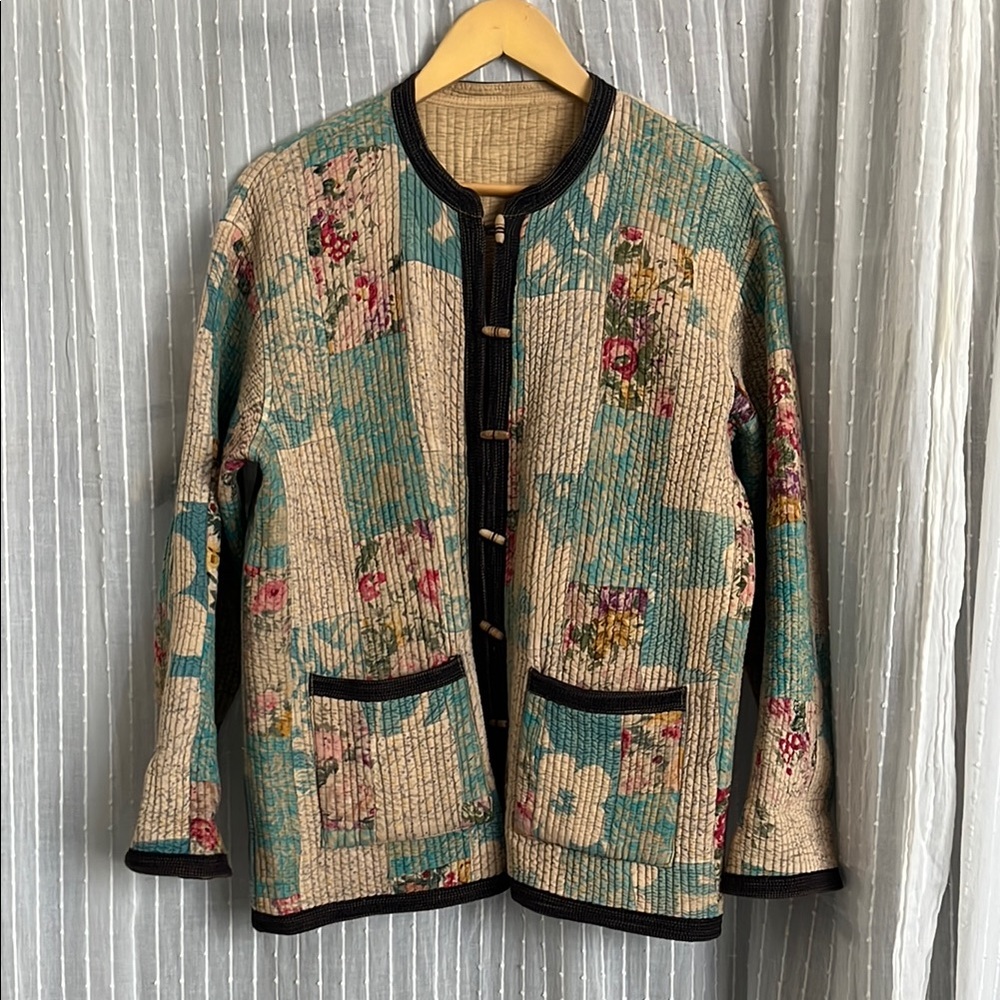 Vintage Quilted Reversible Floral Patterned Women's Jacket